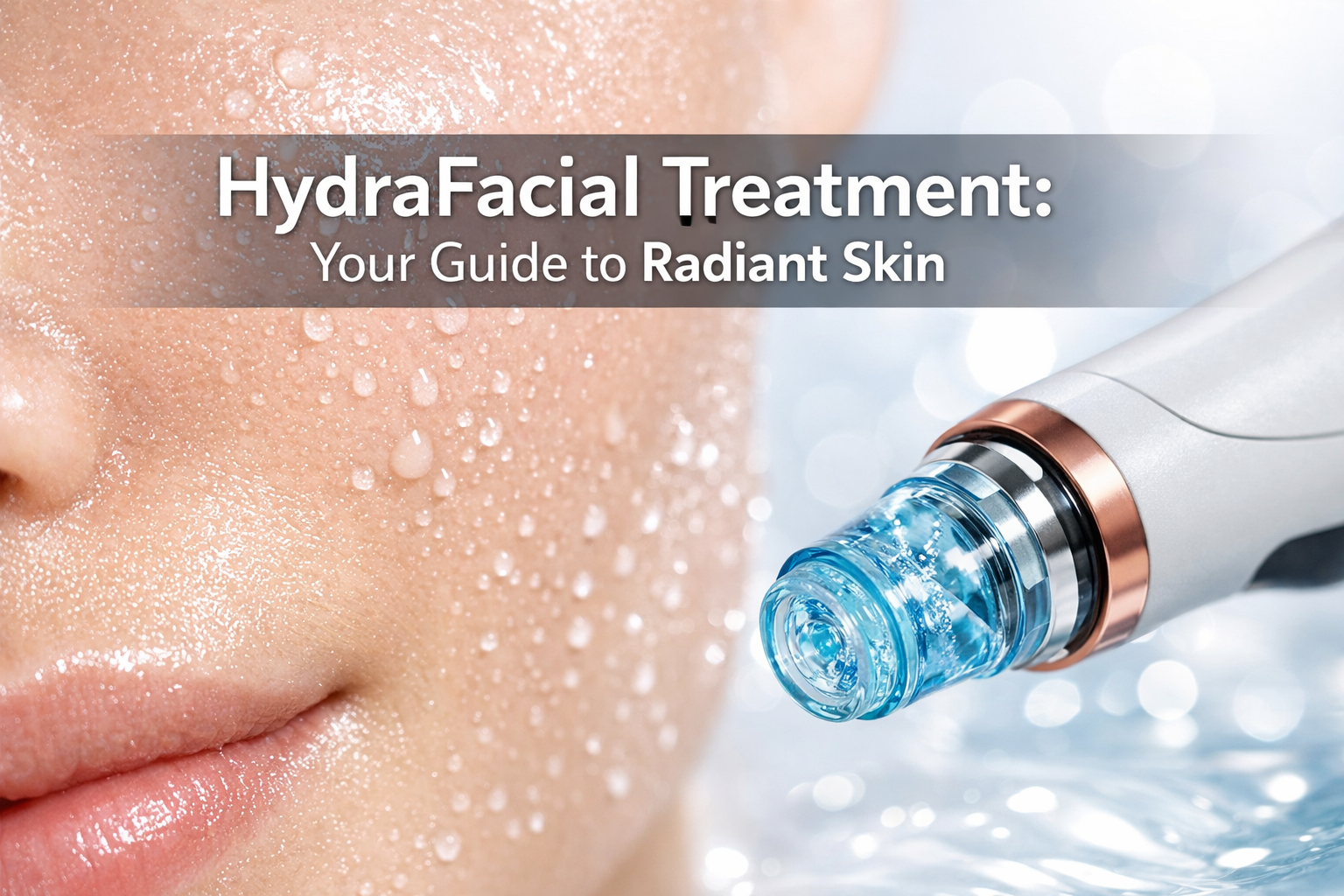 Professional () hero image featuring 'HydraFacial Treatment: Your Guide to Radiant Skin' in extra large white modern with
