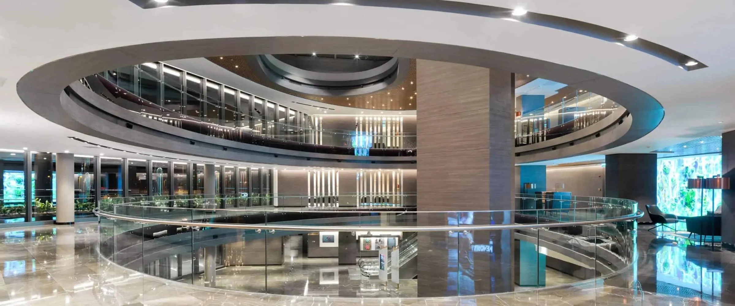 The circular atrium of Memorial Bahçelievler Hospital in Istanbul