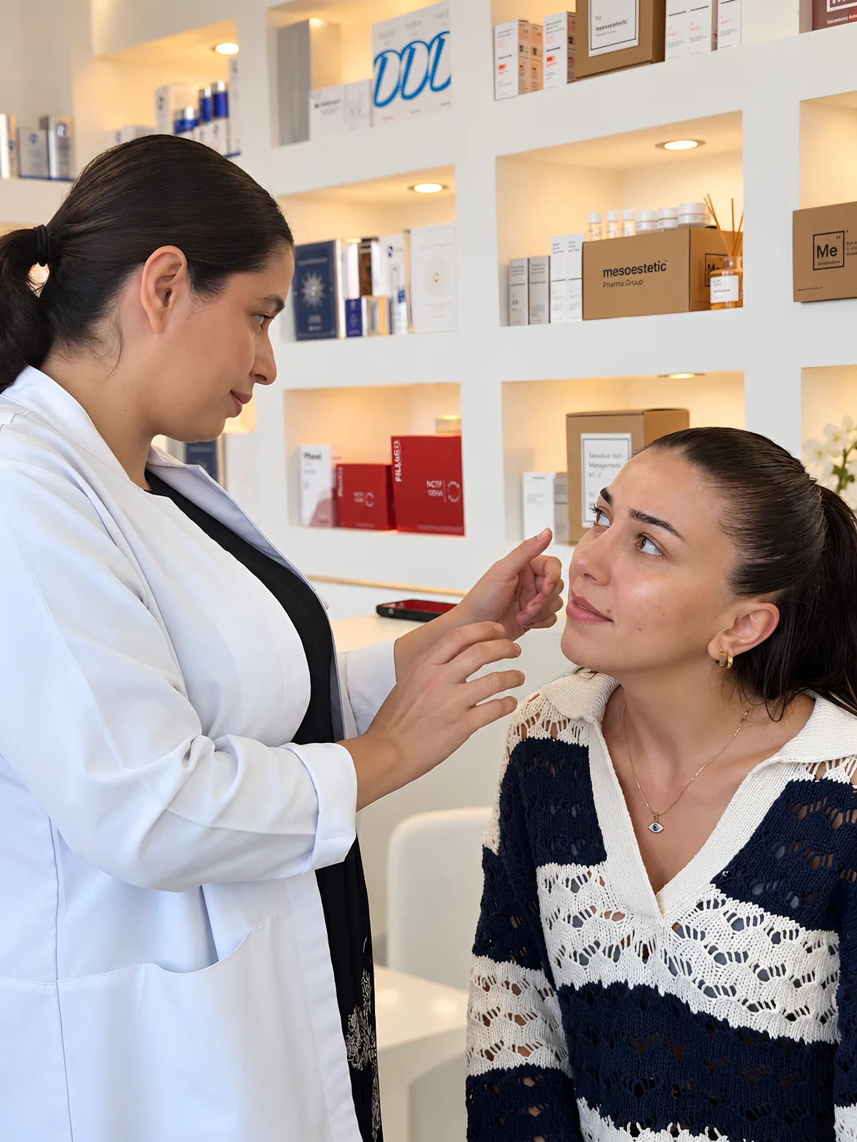 Practitioner with a client in the clinic's consultation area